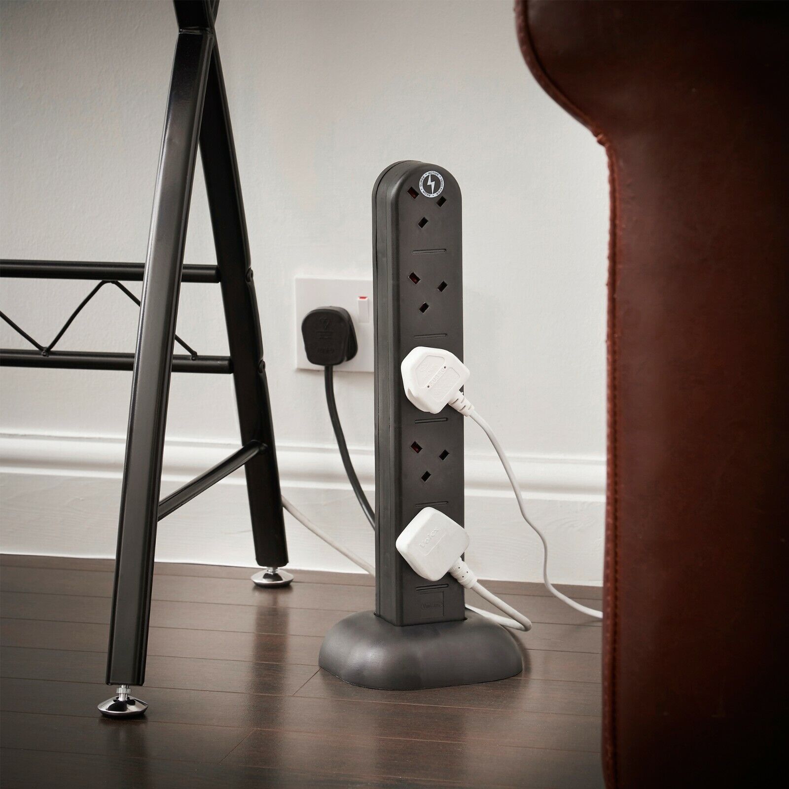 Tower Extension Lead - 10 Way Extension Tower with Surge Protection - VonHaus