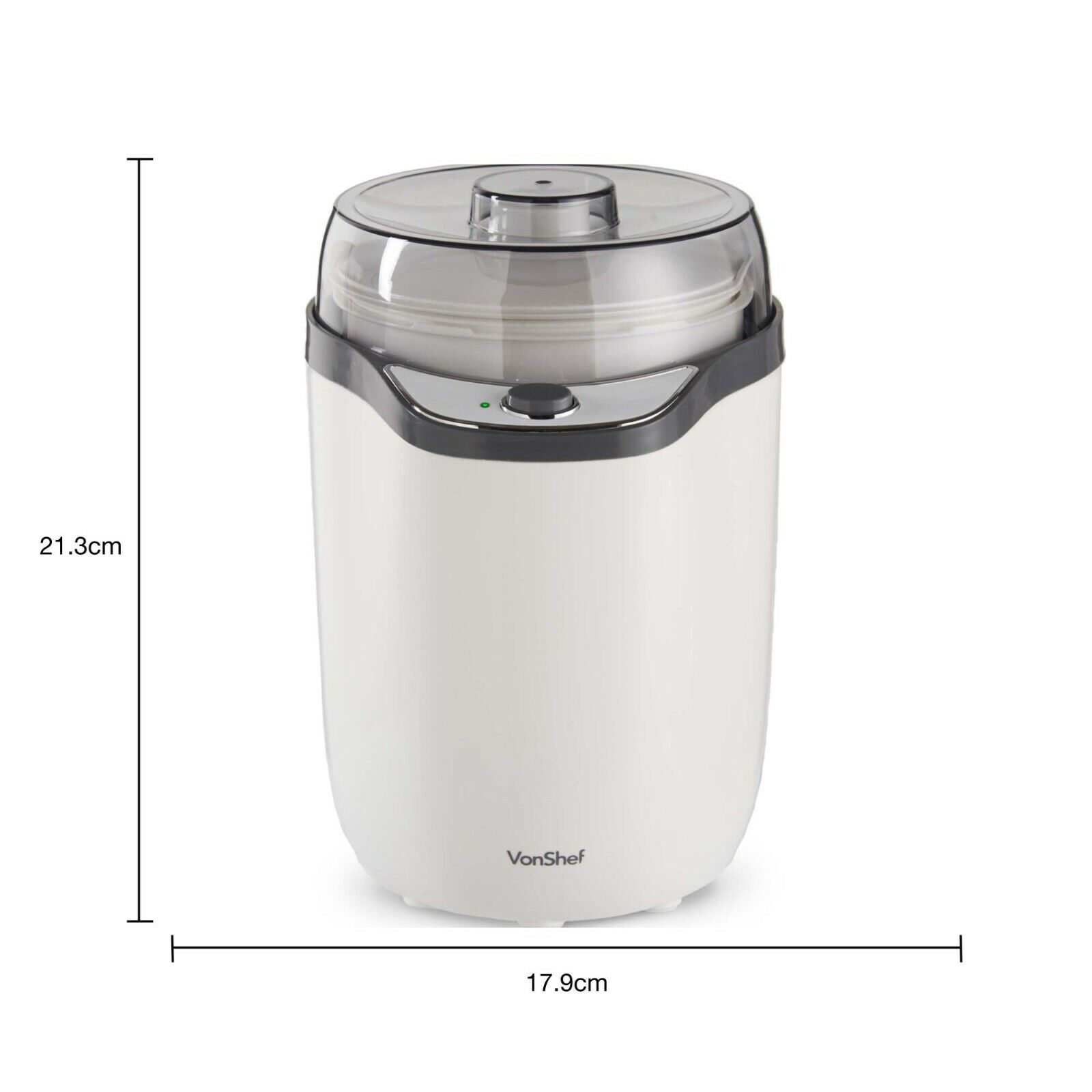 Yoghurt Maker Machine – VonShef Greek Yogurt Maker w/ Strainer & Recipes – 1.8L