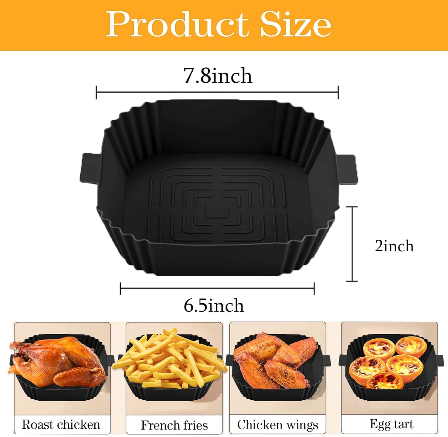 Air Fryer Silicone Pot Baking Basket Oven Non Stick Liners Microwavable Reusable