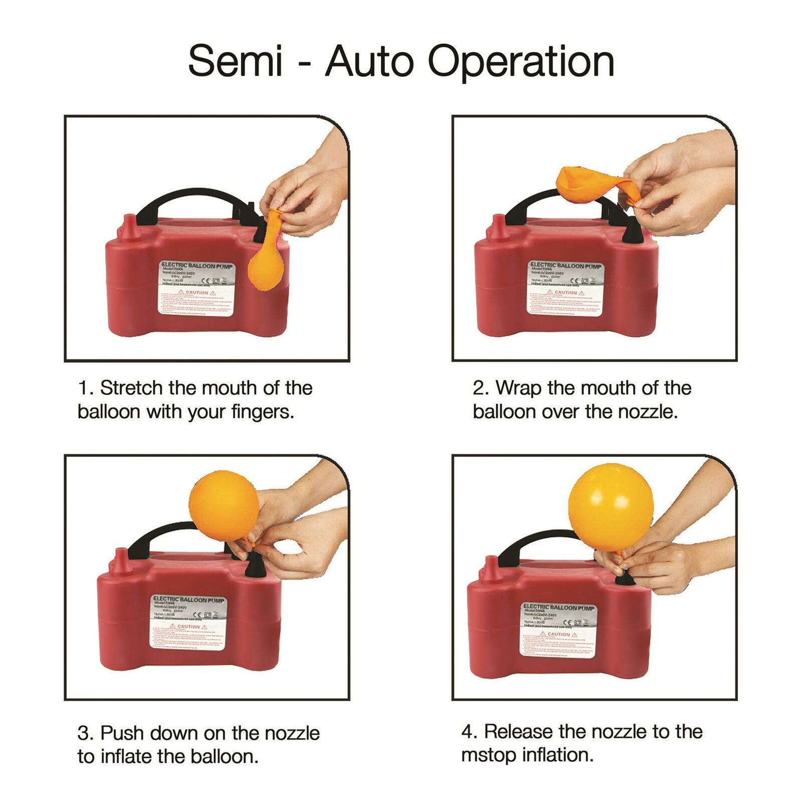 Powerful 600W Dual Nozzle Balloon Blower Inflator Electric Pump