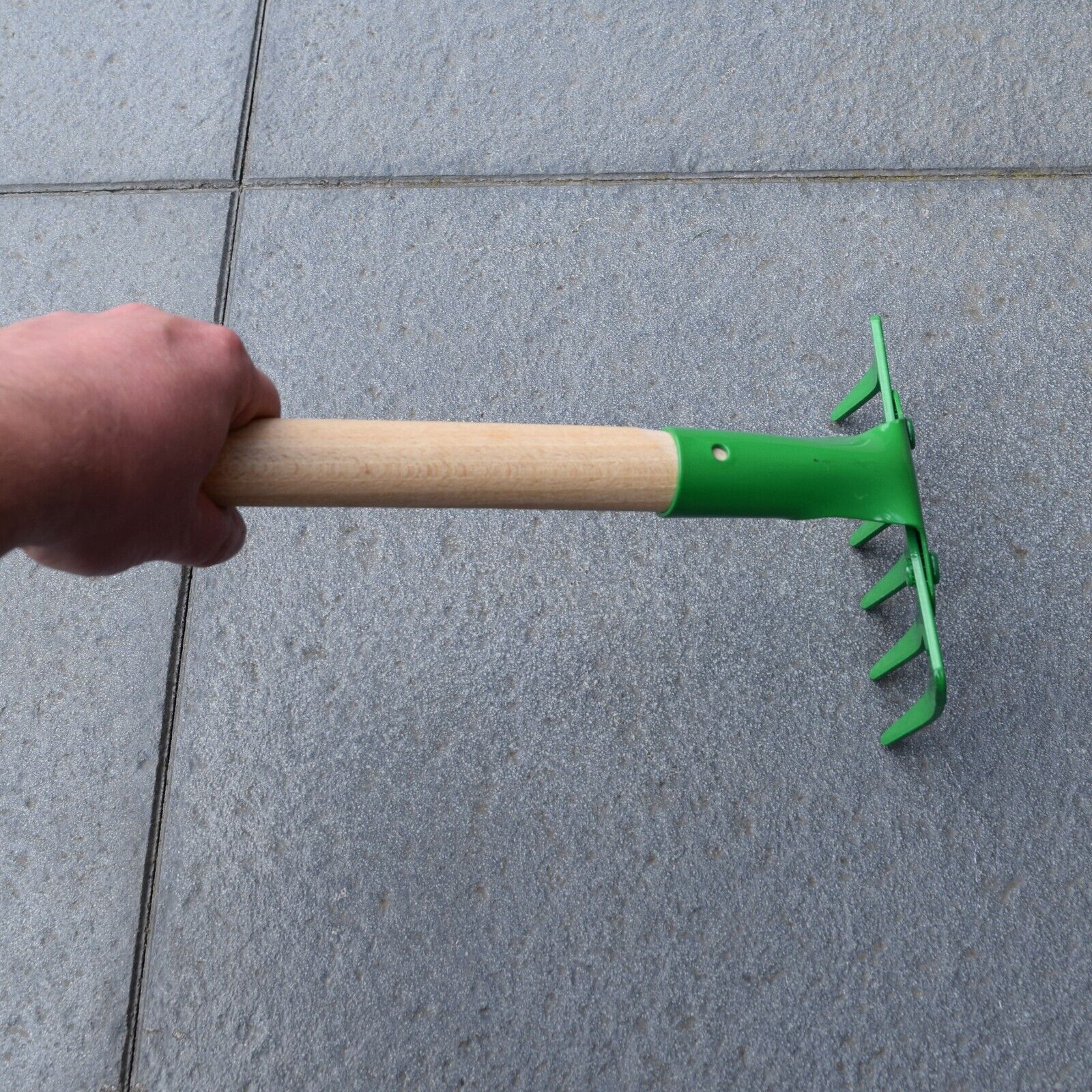 Small Garden Rake Durable Handle Hand Shrub Lawn Leaf Reinforced Steel Hand Tool