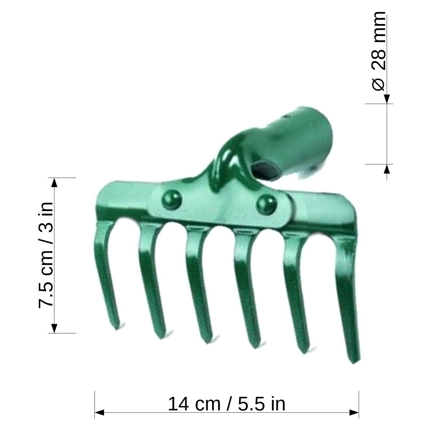 Small Garden Rake Durable Handle Hand Shrub Lawn Leaf Reinforced Steel Hand Tool