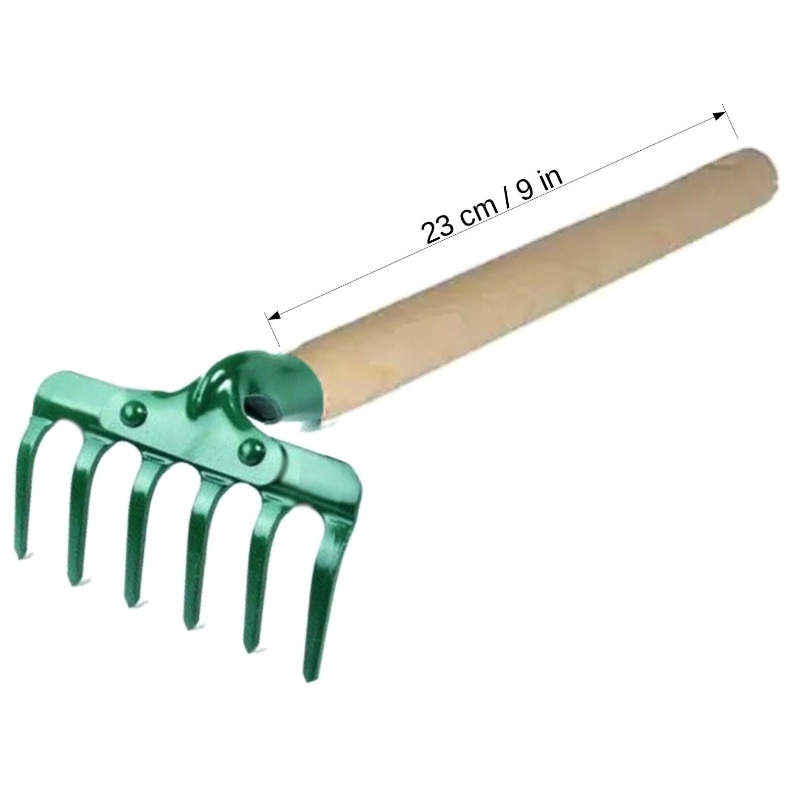 Small Garden Rake Durable Handle Hand Shrub Lawn Leaf Reinforced Steel Hand Tool