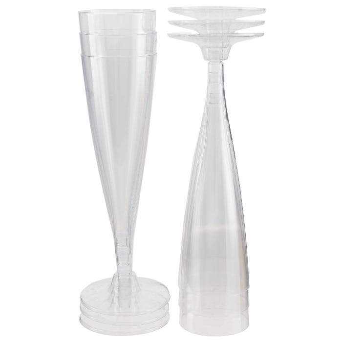 Party Plastic Champagne Flutes (Pack of 6)