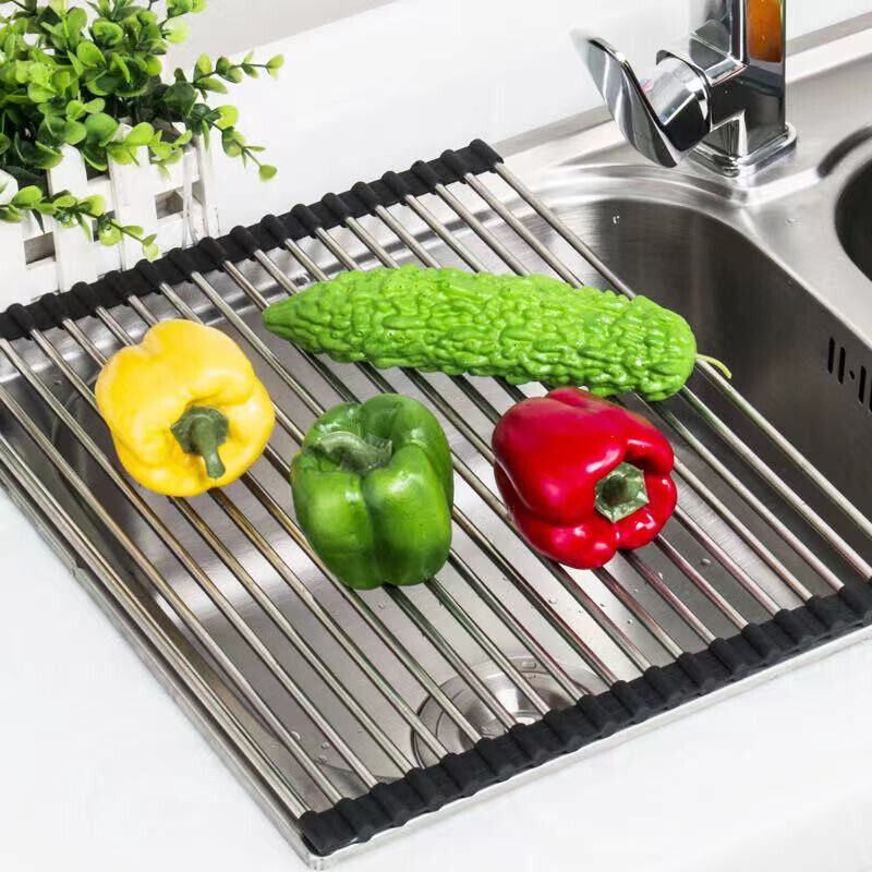 Island Accessories - Roll-Up Sink Mat foldable trivet sink drainer stainless
