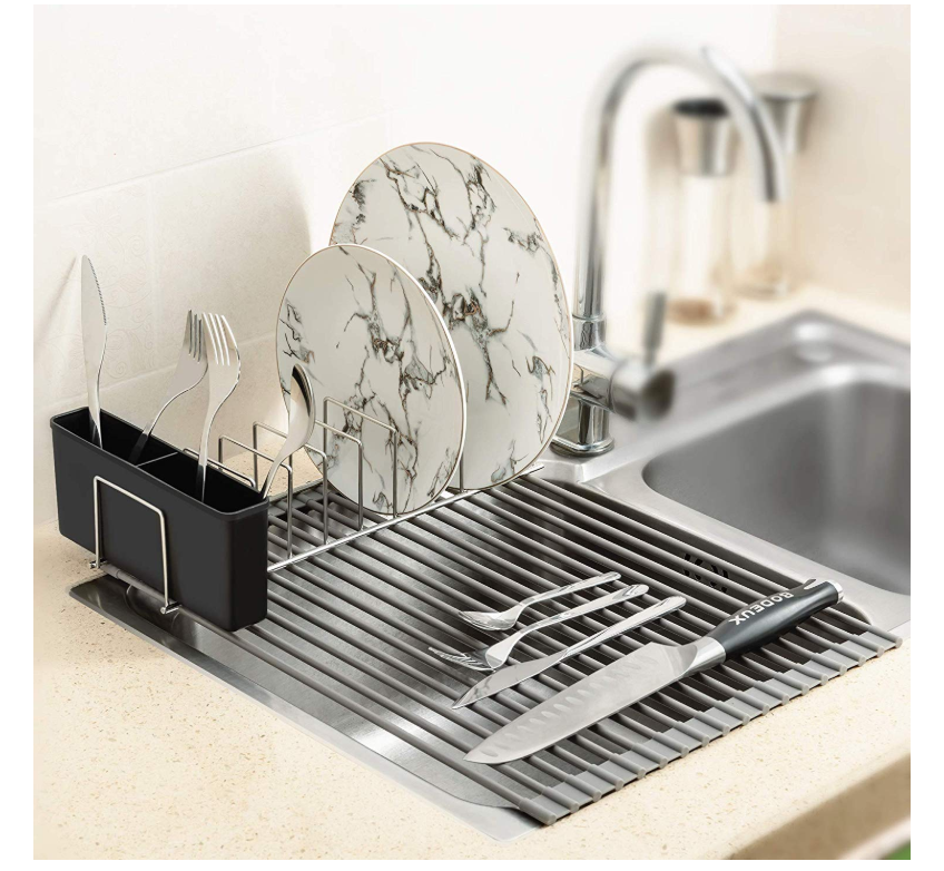 Island Accessories - Roll-Up Sink Mat foldable trivet sink drainer stainless