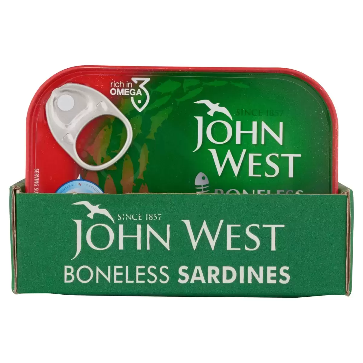 John West Sardines in Tomato Sauce Succulent Boneless Snack - Pack of 12 x 95g