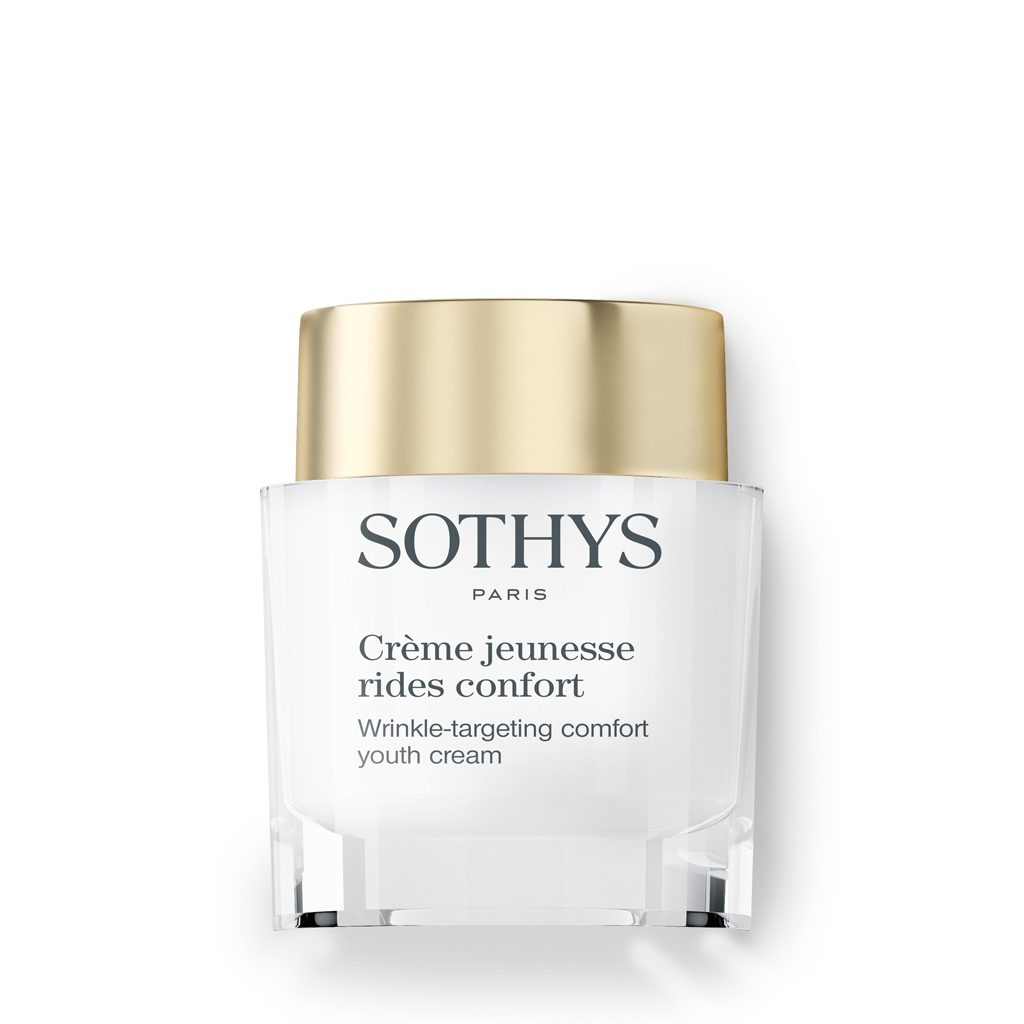 Sothys Raukšles veikiantis raminamasis jaunystės kremas comfort 50ml – nuo raukšlių, sausai ir jautriai odai, giliai maitinantis ir raminantis, anti-aging