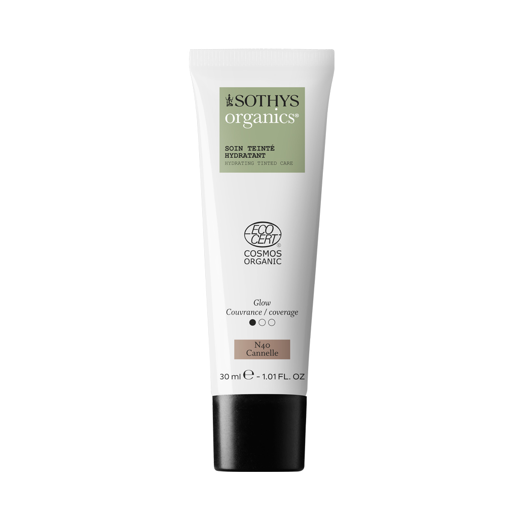 Sothys Organics Drėkinamasis Kremas su Atspalviu – N40 Cannelle, Ekologiškas, Vegan, Drėkinantis, Švytintis, Odos Toną Lyginantis, 30ml