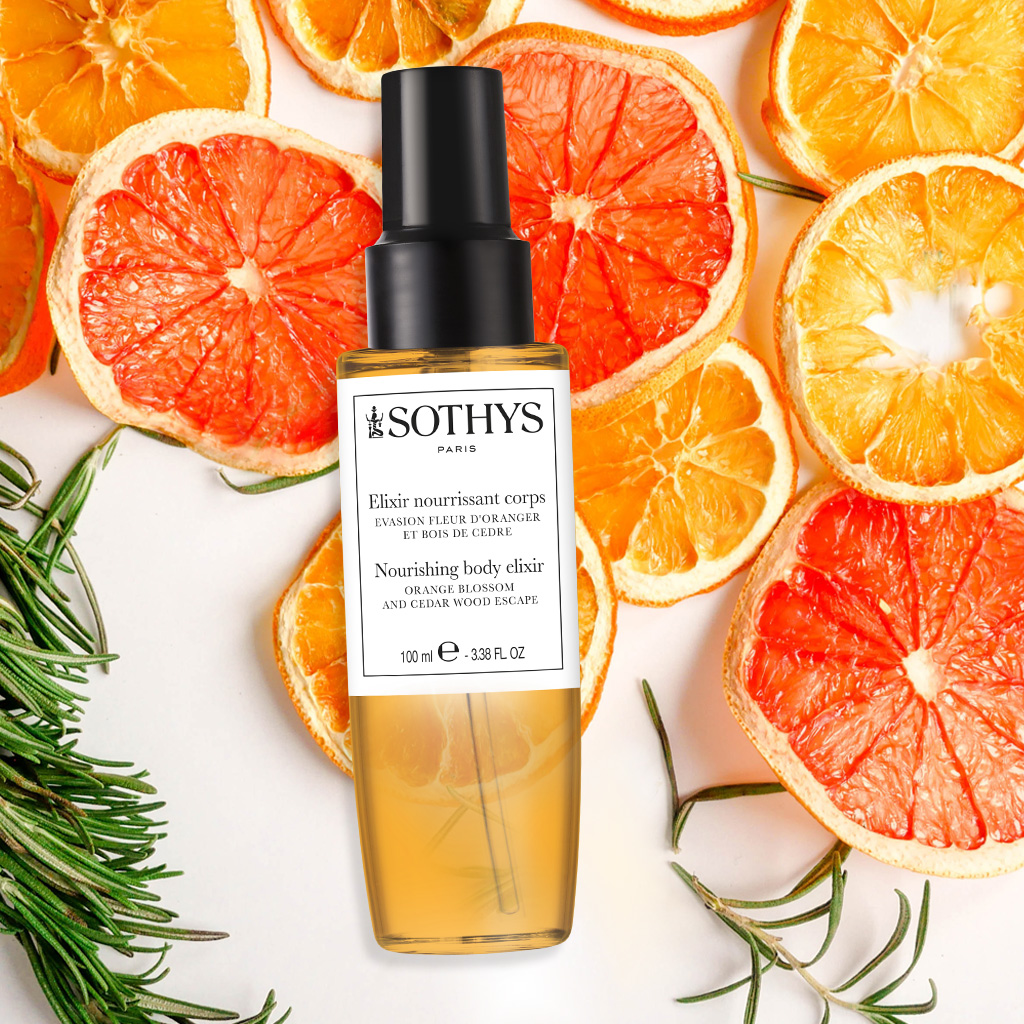 Sothys Maitinamasis Kūno Eliksyras 100ml – Apelsinmedžio Žiedų ir Kedrų Aromatas, Prabanga ir Švytėjimas