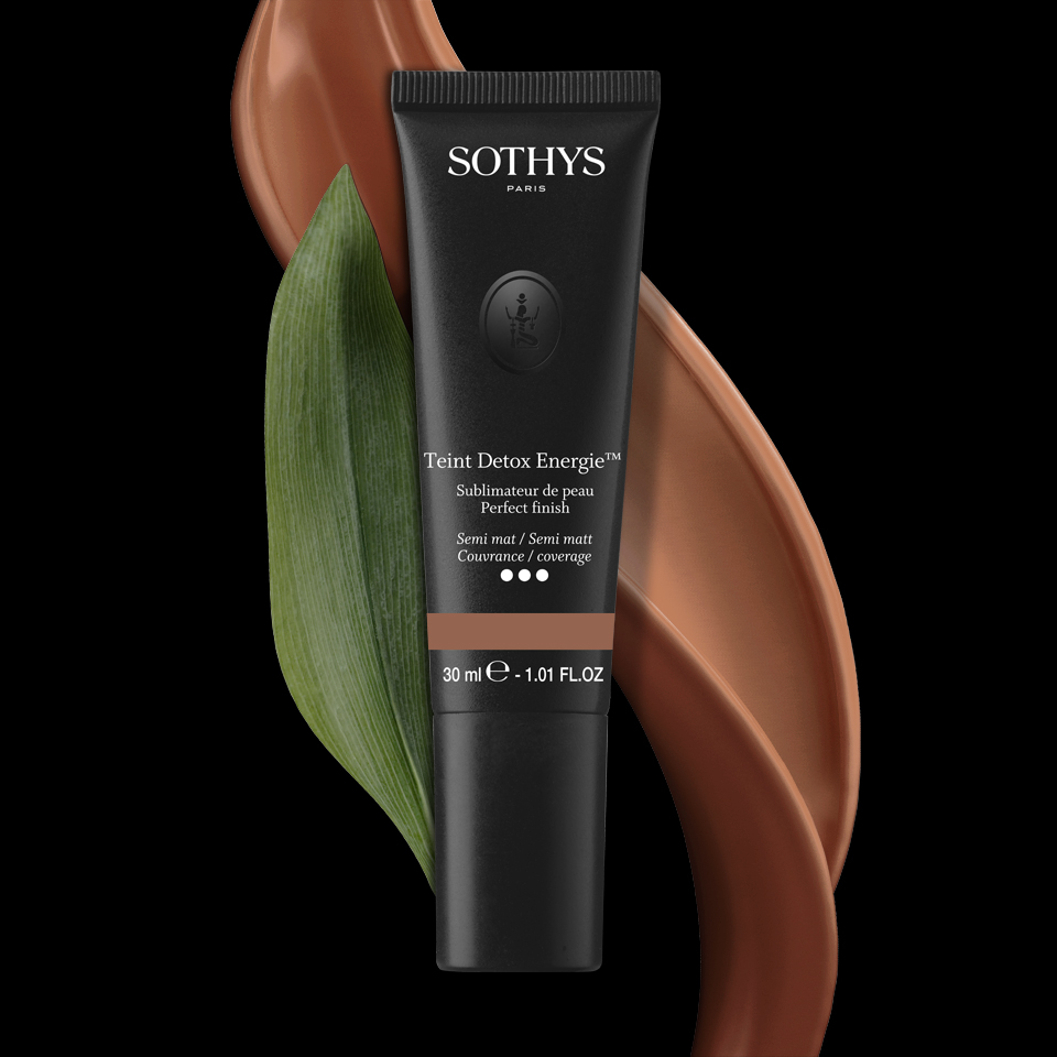 Sothys Detox Energie Makiažo Pagrindas – W30 Praline, Ilgalaikis, Anti-tarša, Natūralus, Švytintis, 30ml