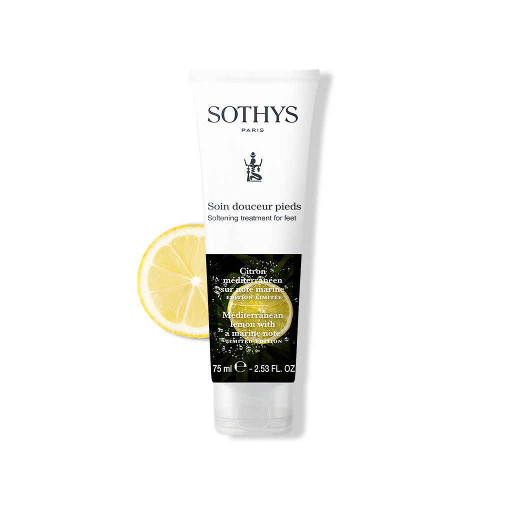 Sothys Limituoto Leidimo Minkštinamasis Pėdų Kremas su Viduržemio Jūros Citrinų ir Jūros Natų Aromatu 75ml – Atgaivinkite, Sudrėkinkite ir Suminkštinkite Pėdas Išskirtiniu Apsilankymu Prie Jūros