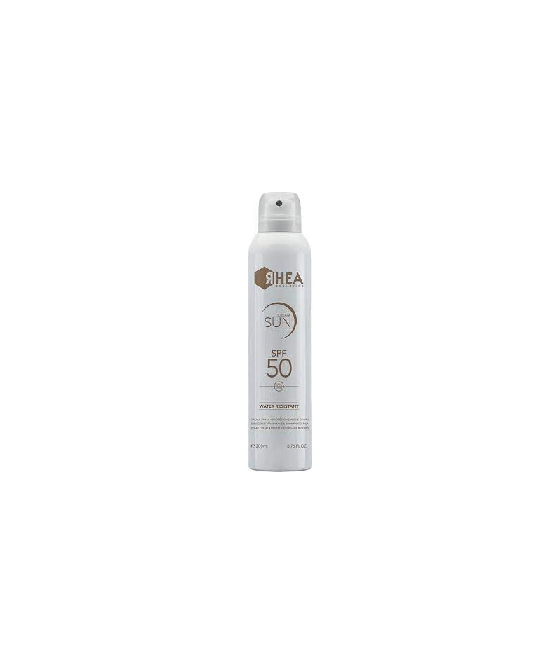 Rhea SunGuard Purškiamas apsauginis kremas nuo saulės - Veidui ir kūnui, SPF50, atsparus vandeniui, 200ml