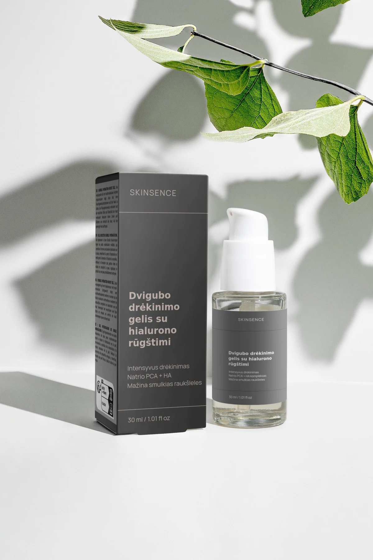 Dvigubo Drėkinimo Gelis su Hialurono Rūgštimis 30 ml – Intensyvus Drėkinimas ir Odos Putlumas