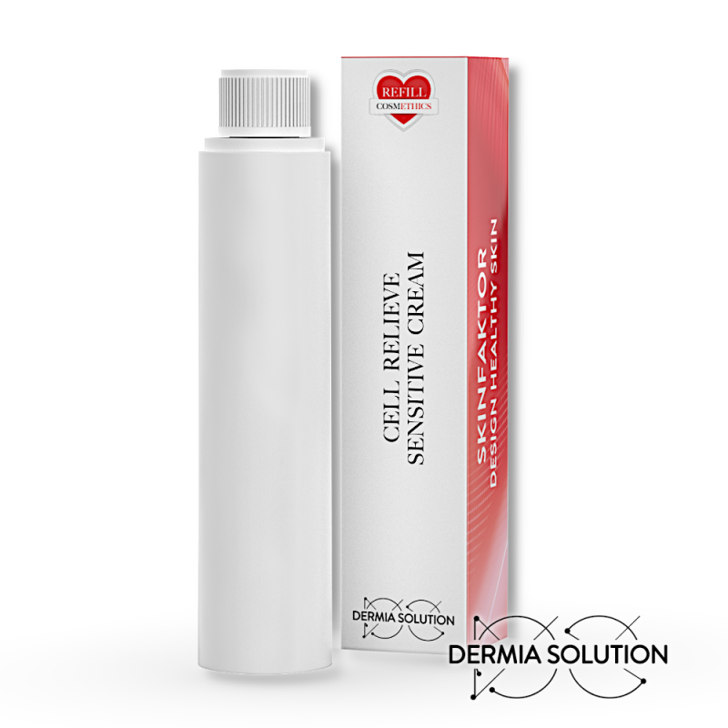 Dermia Solution Cell Relieve Sensitive Cream papildymas – papildomas veido kremas jautriai odai, ramina ir regeneruoja (50 ml)