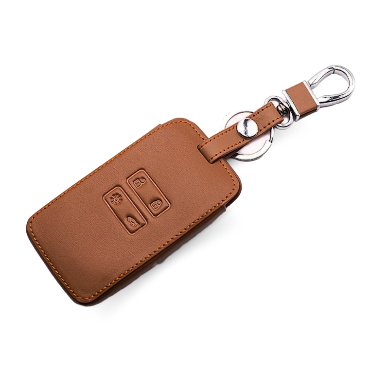 Bruine lederen cover met bruine stiksels