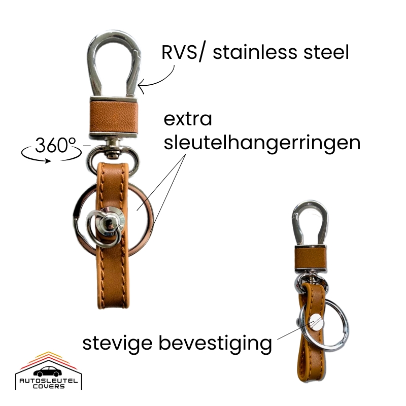 Bruine lederen cover met bruine stiksels