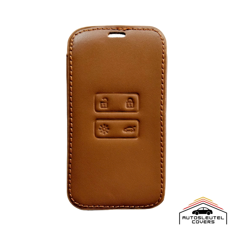 Bruine lederen cover met bruine stiksels