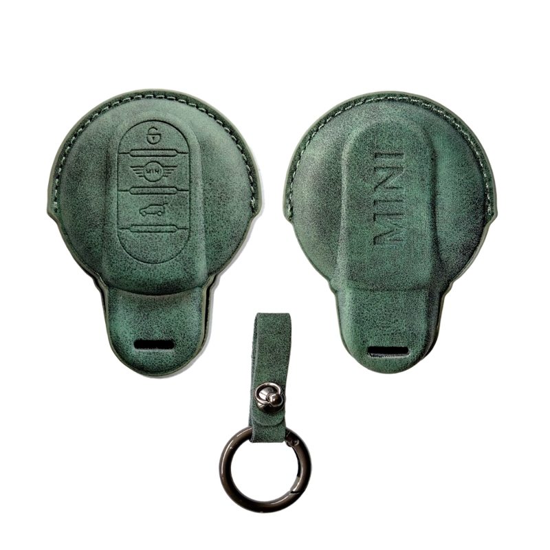 Olijfgroene suède sleutelcover