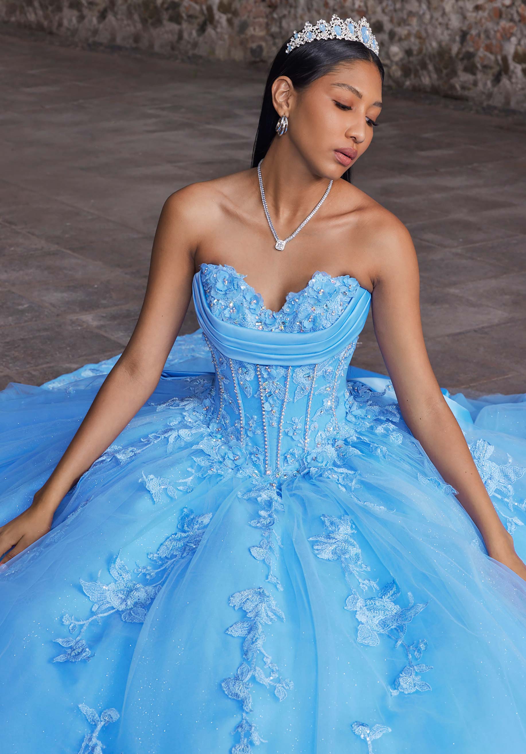 Alicia Quinceañera Dress Vizcaya 89551F French Blue size 4