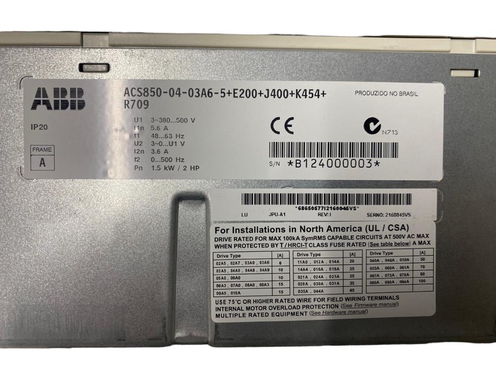 Inversor de Frequência ABB ACS850