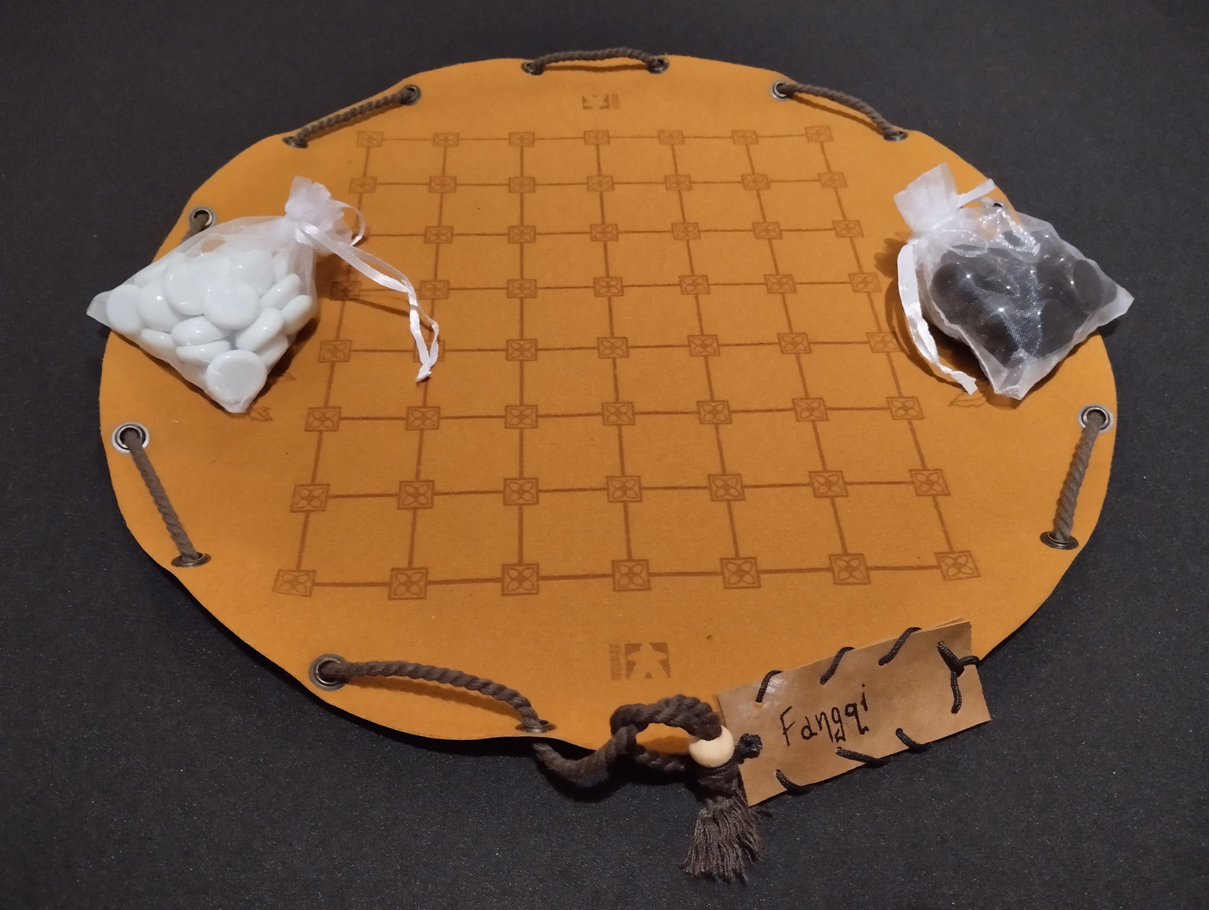 Fangqi Square Chess chinese ancient board game in faux leather pouch, 35cm, 13.78inch diameter