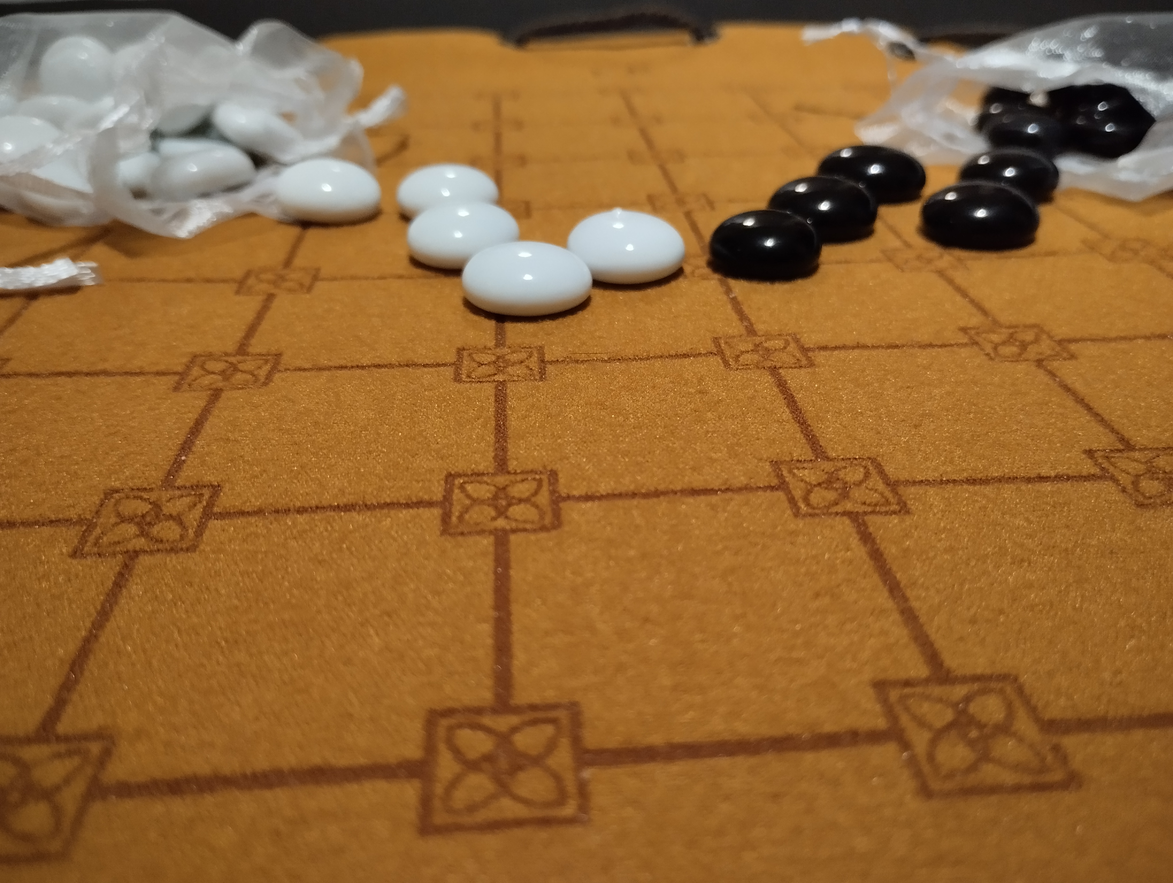 Fangqi Square Chess chinese ancient board game in faux leather pouch, 35cm, 13.78inch diameter