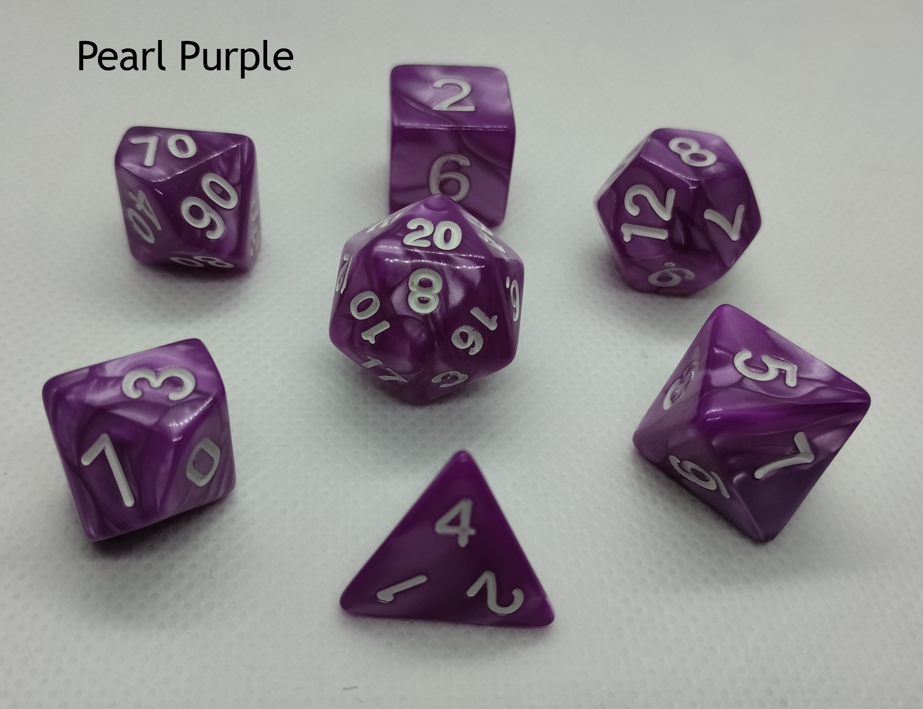 Full set of 7 resin dice dnd rpg d20