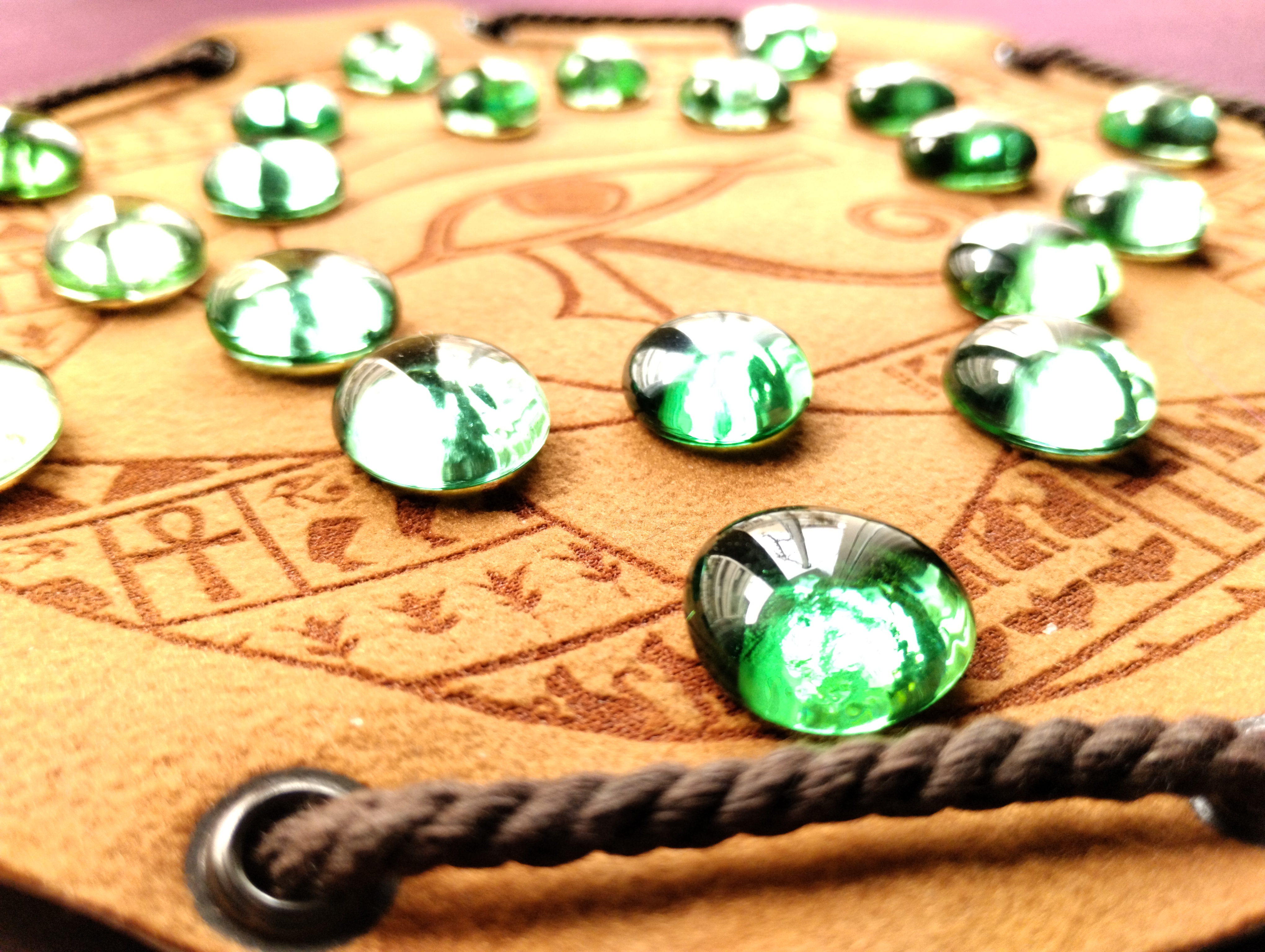 Heptalpha / Heptagram - egyptian ancient historic board game in faux leather pouch, 22.5cm / 8.85inches diameter