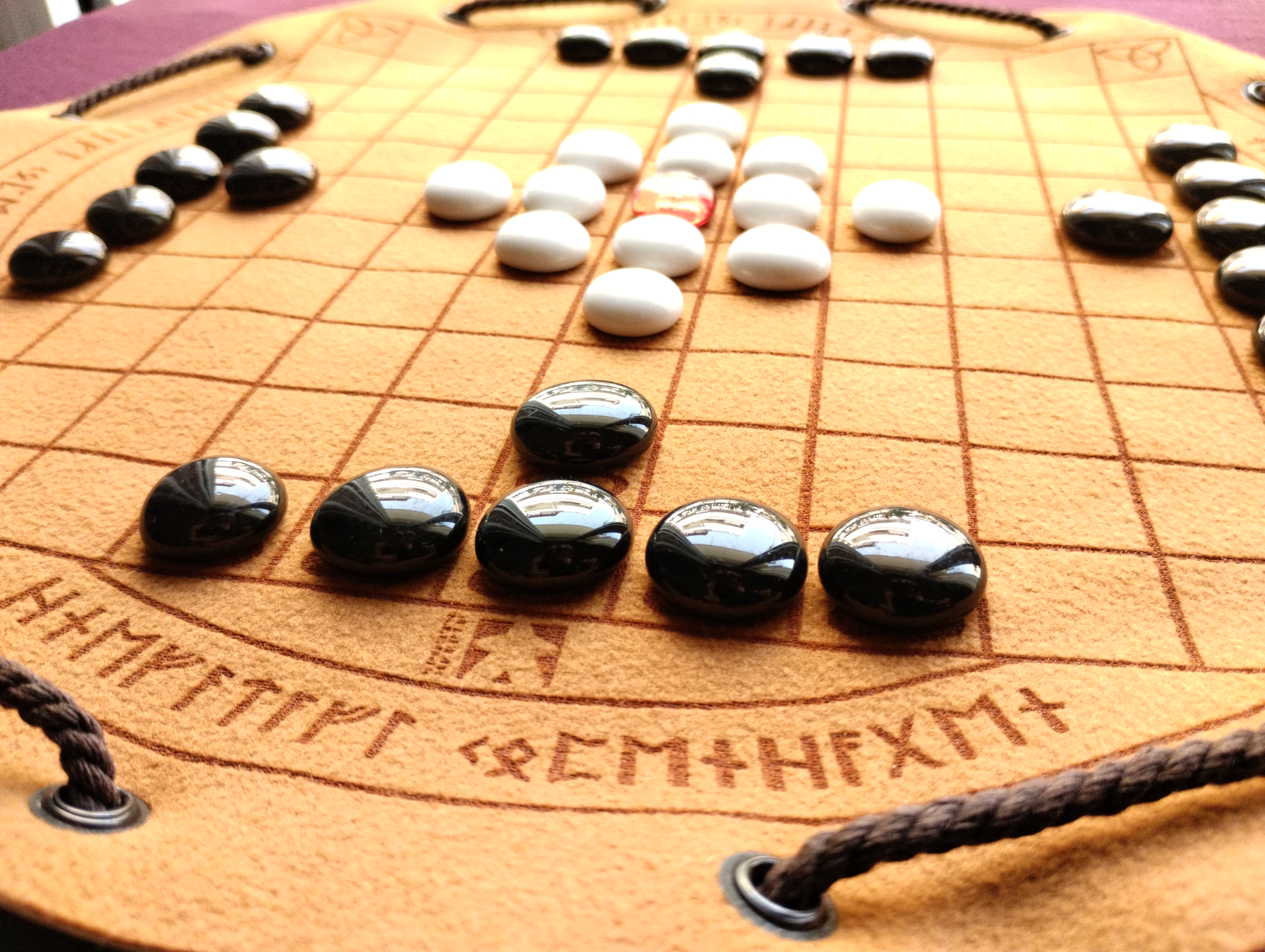 Hnefatafl Copenhagen - Viking Chess - ancient historical board game in faux leather pouch, 35cm / 13.78 inches diameter
