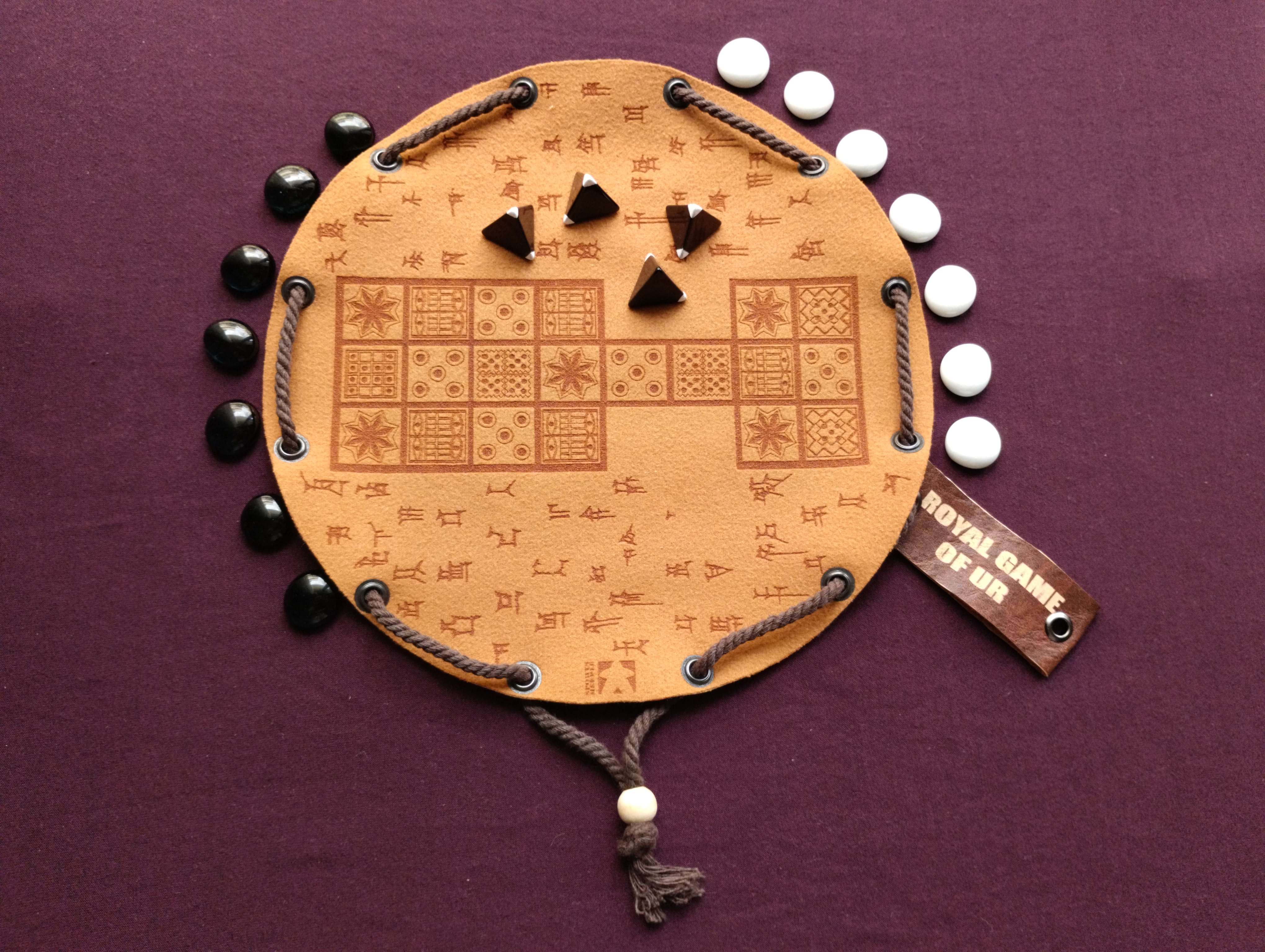 Royal Game of Ur: Ancient Mesopotamian Board Game in Faux Leather Pouch