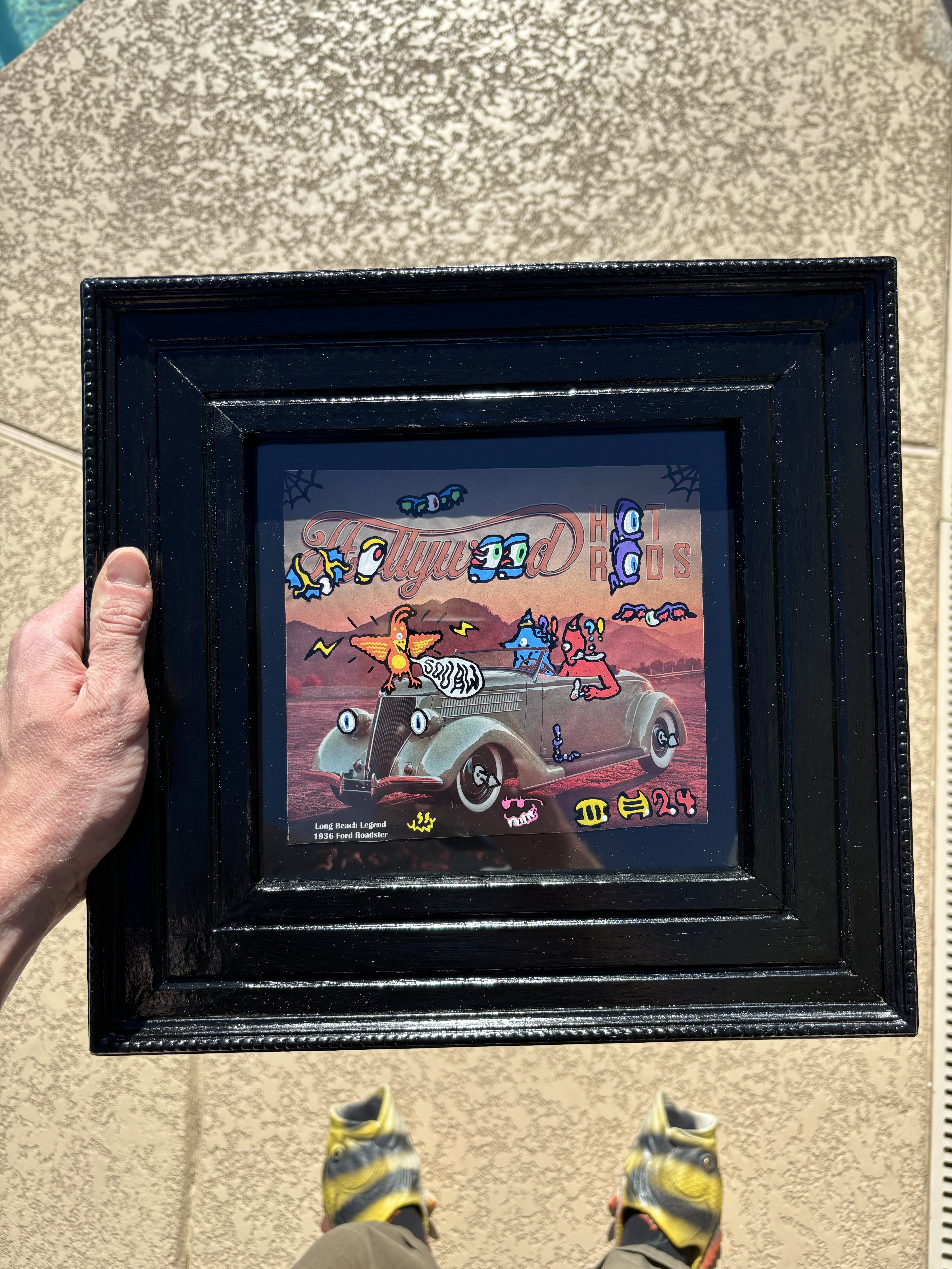 Roadster Roadies Glass Framed Original Magazine Painting