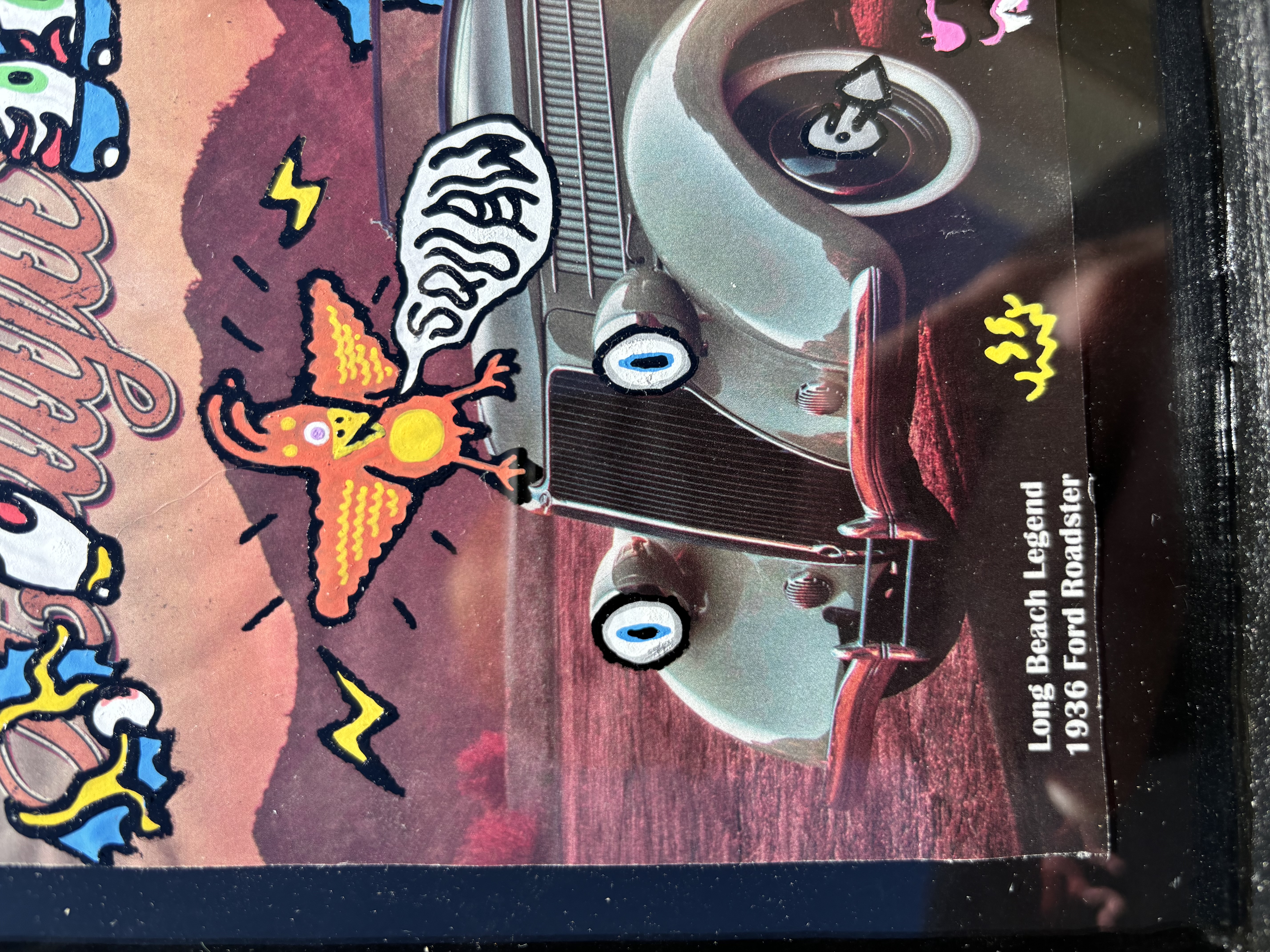 Roadster Roadies Glass Framed Original Magazine Painting