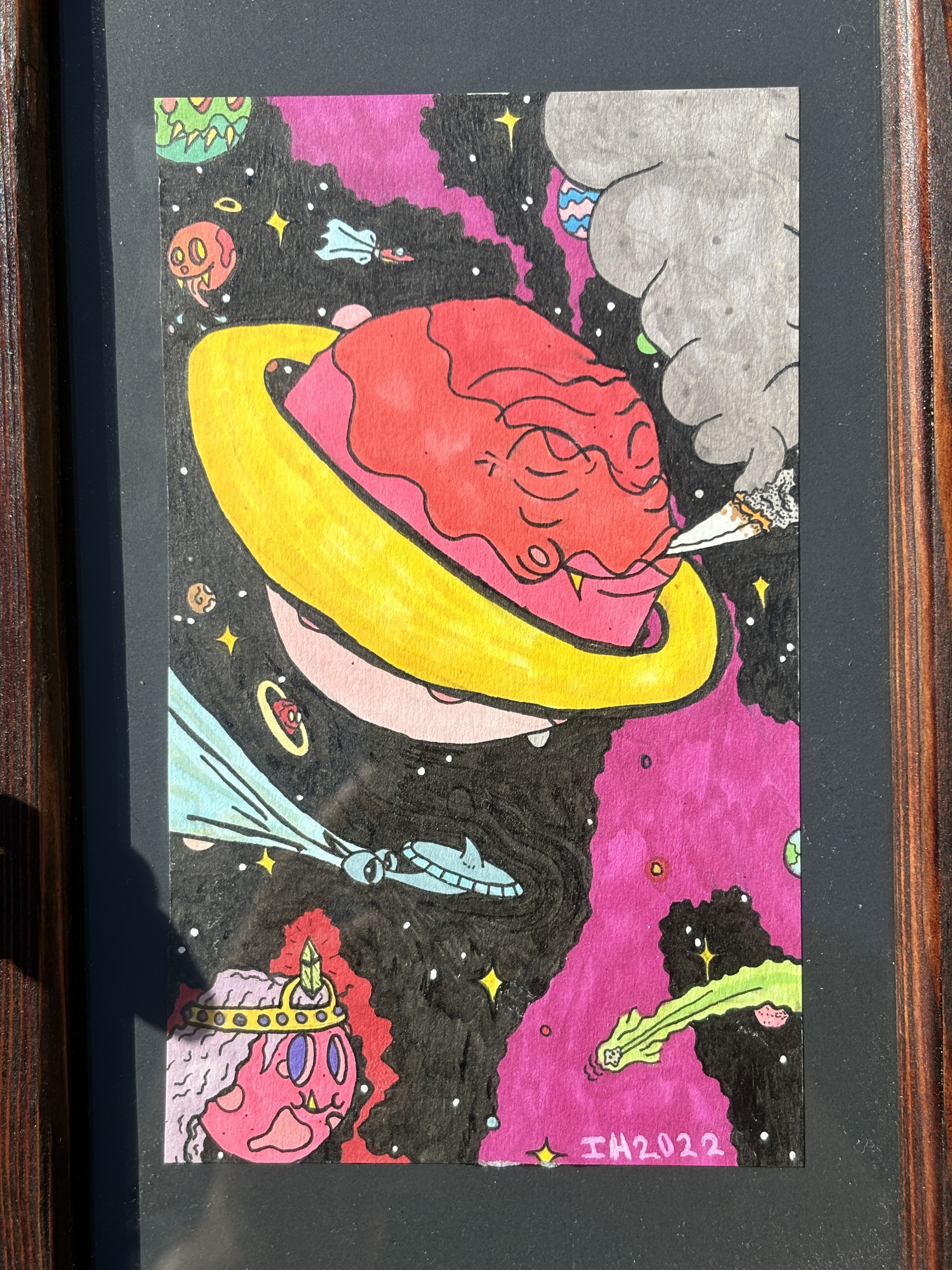 Puffin Planets Original Pen & Marker Illustration 