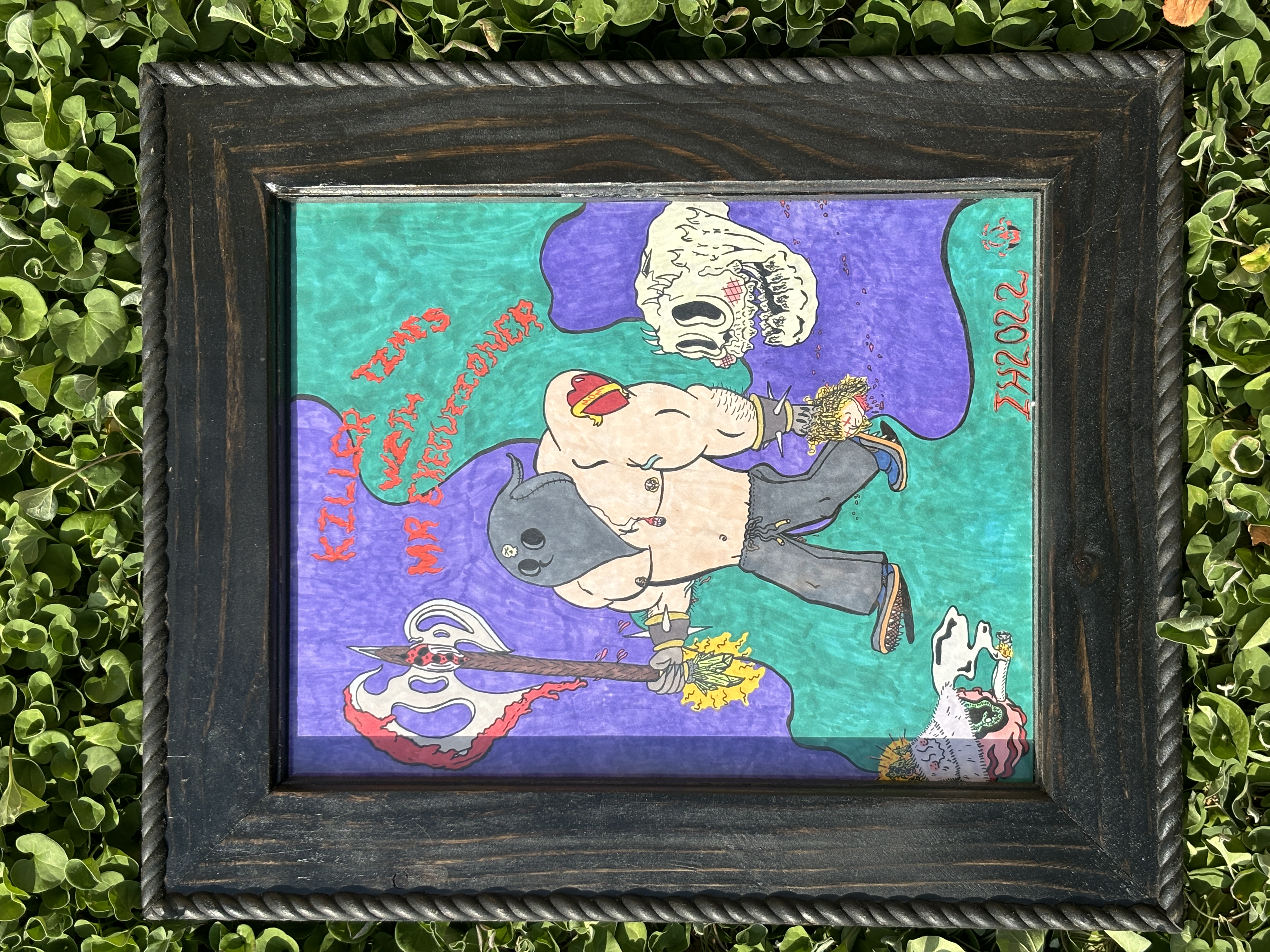 Killer Times With MR. EXECUTIONER Original Framed Illustration