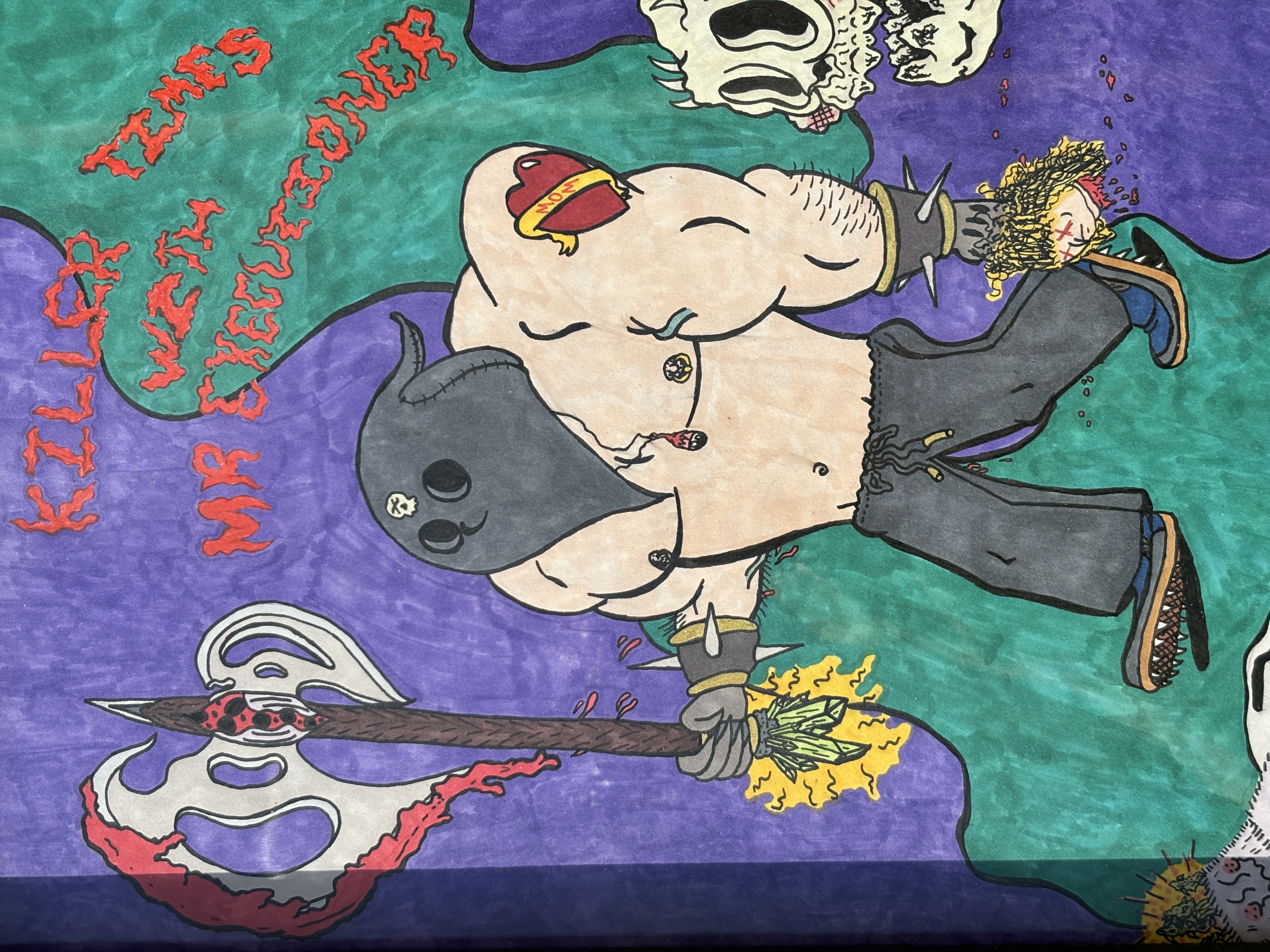 Killer Times With MR. EXECUTIONER Original Framed Illustration