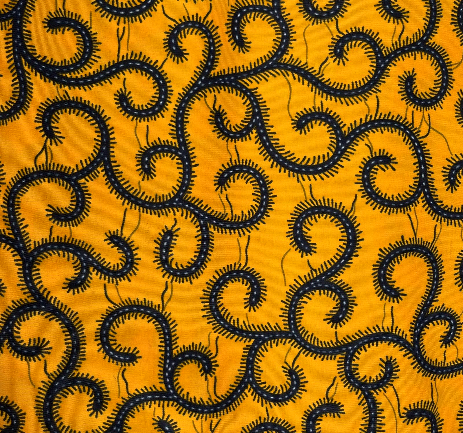 Gold with blue vines