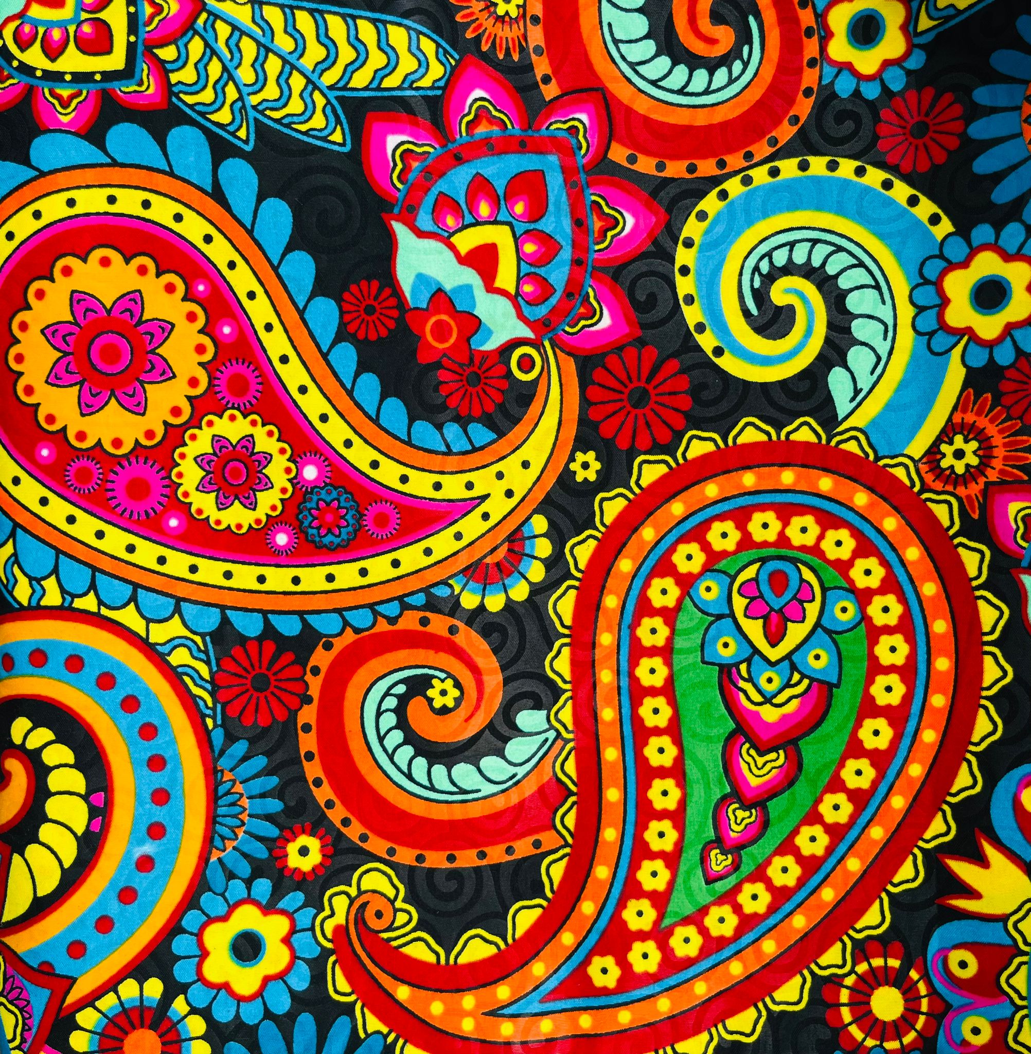 Colorful Paisley Patterned Fabric