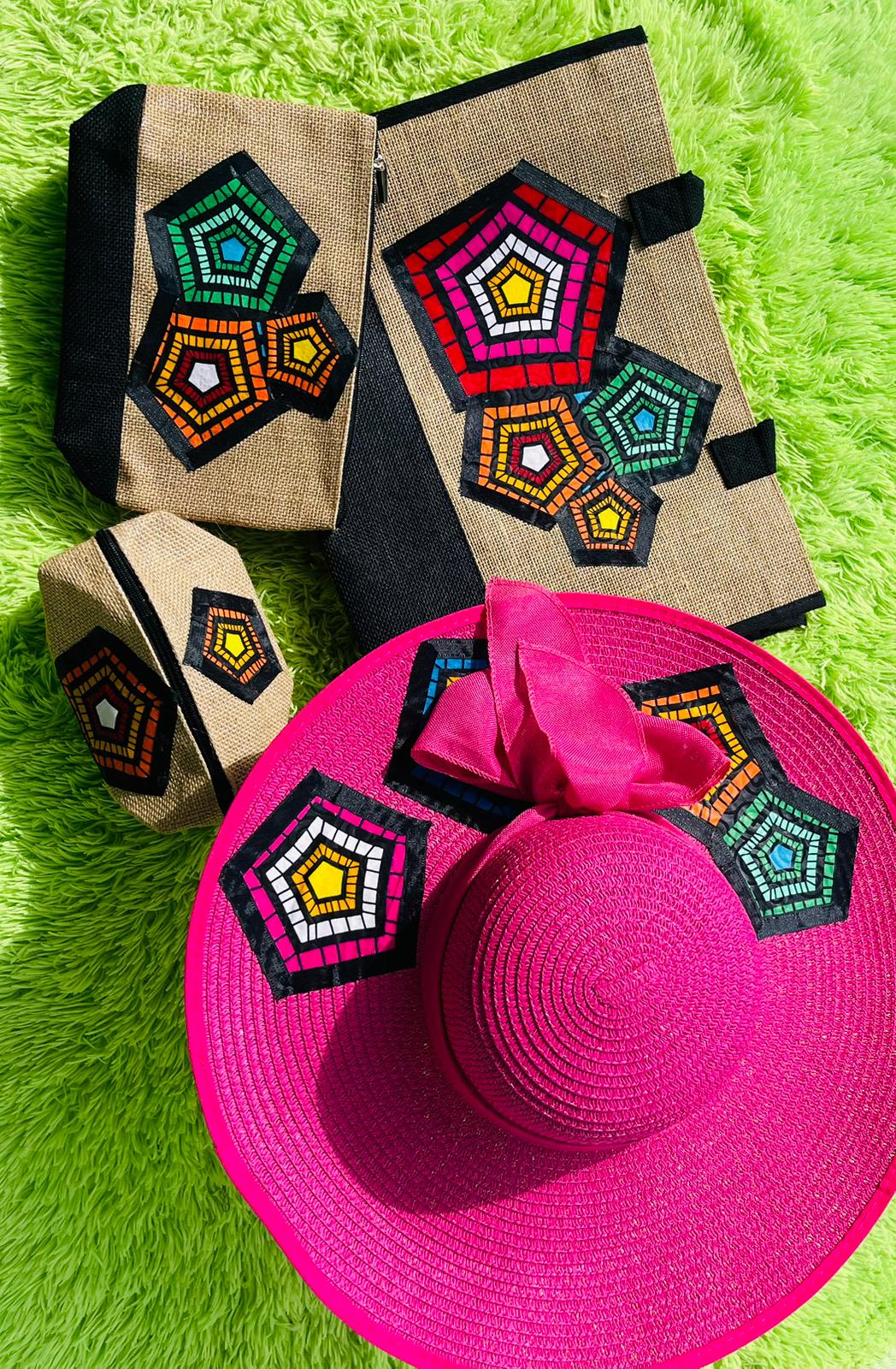 Pink Mosaic Heritage Hat