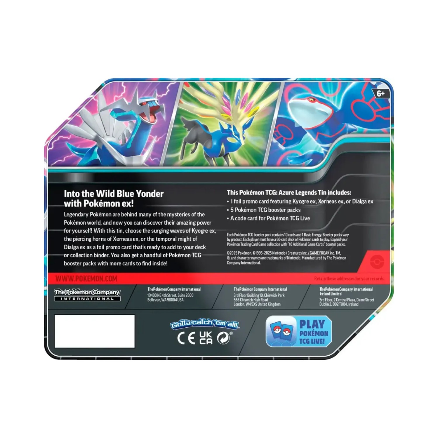 Azure Legends Tin - Kyogre ex