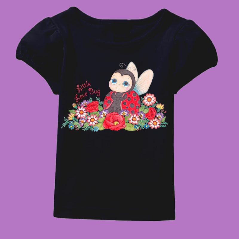 Toddler girl clothes: Ladybug Costume "Little Love Bug” Girl T shirt with Red Tutu