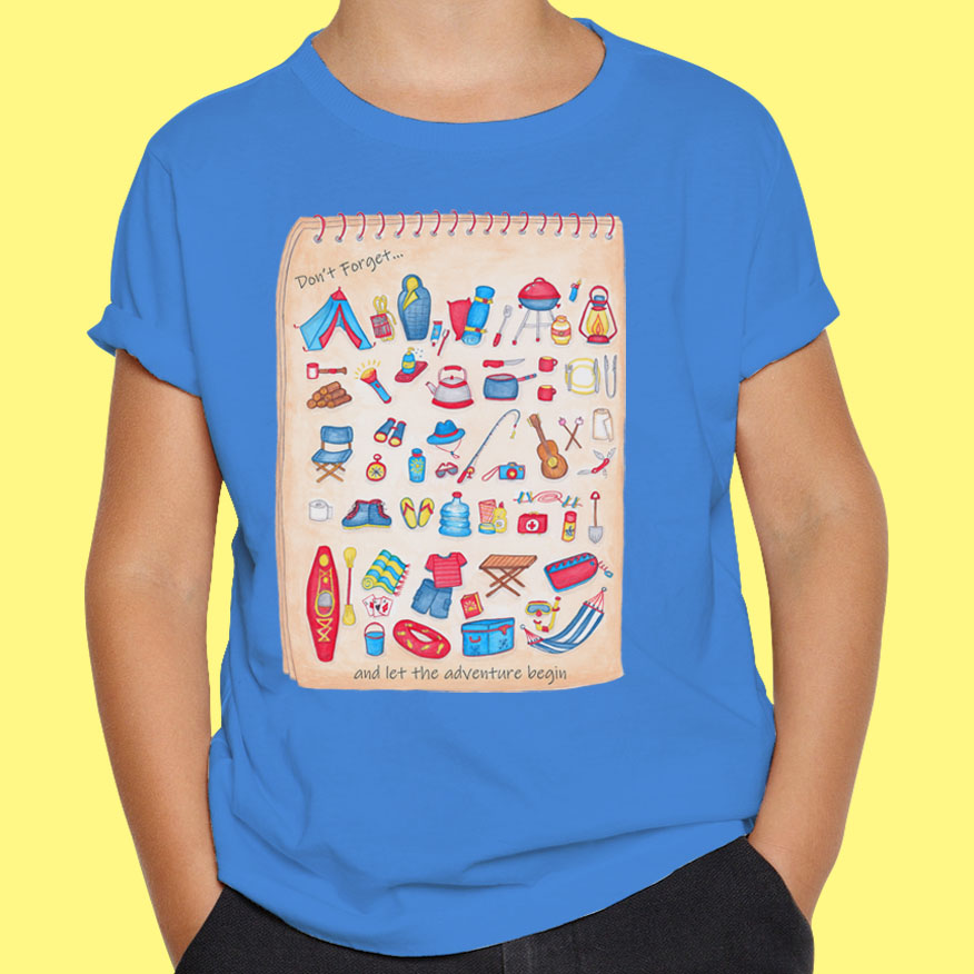 Camping shirts: Blue T shirt "Camping List" Royal blue colour T shirt, Camping tee shirts, Mens Tshirt, Graphic tees women, Camping gifts