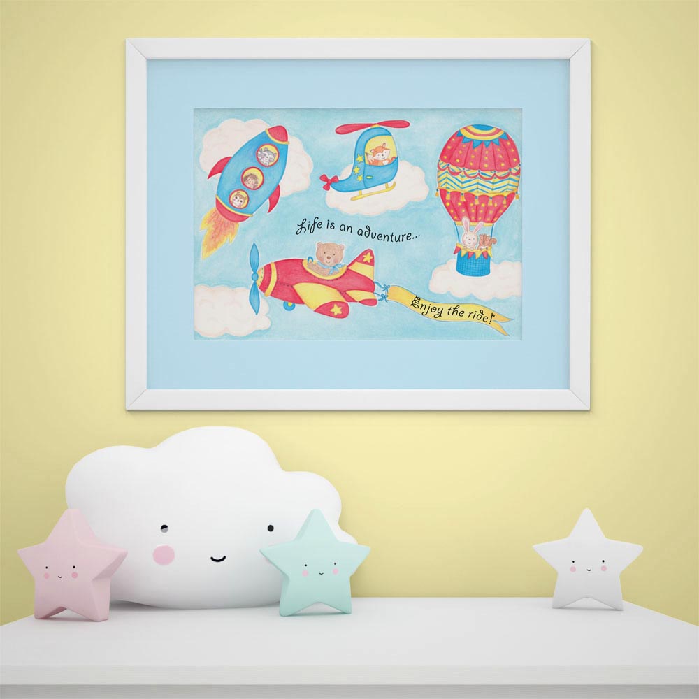 Baby Shower Gifts: White Infant Romper "Adventure Awaits" Bear Onesie with Baby Muslin Wrap