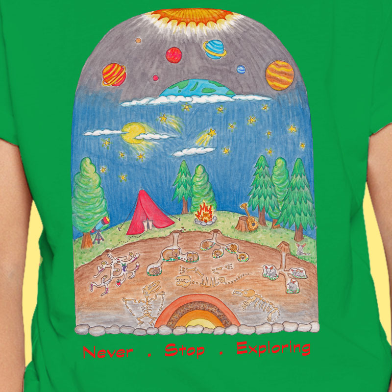 Green T shirt: Camping shirts "Never Stop Exploring" Childrens green T shirt. T shirt forest green, Boys Tshirts, Camping tee shirts