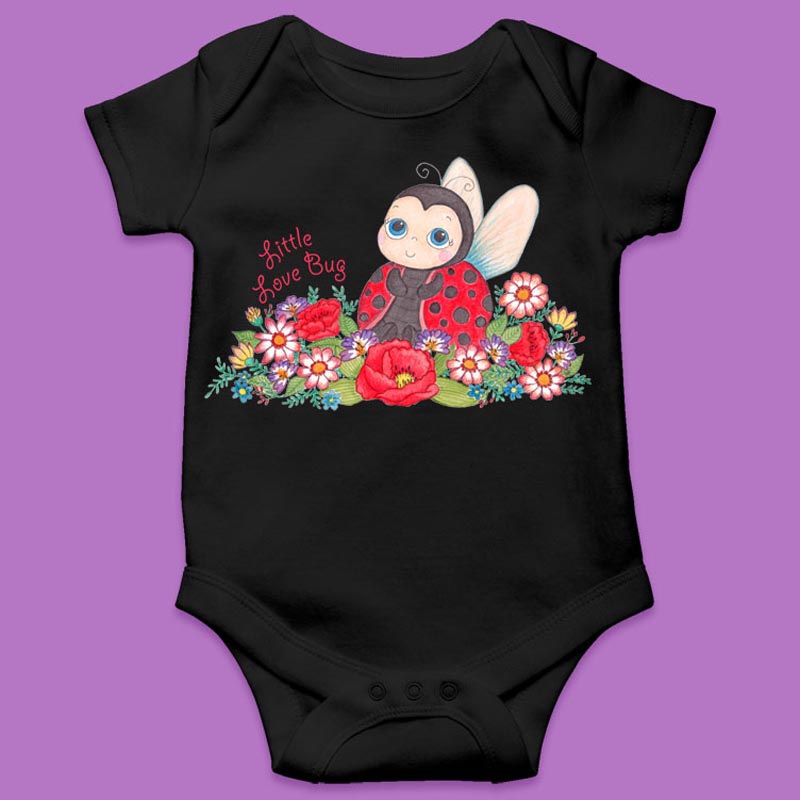 Baby Girl Clothes: Baby Girl Rompers "Little Love Bug" with Red Tutu and Baby Headband