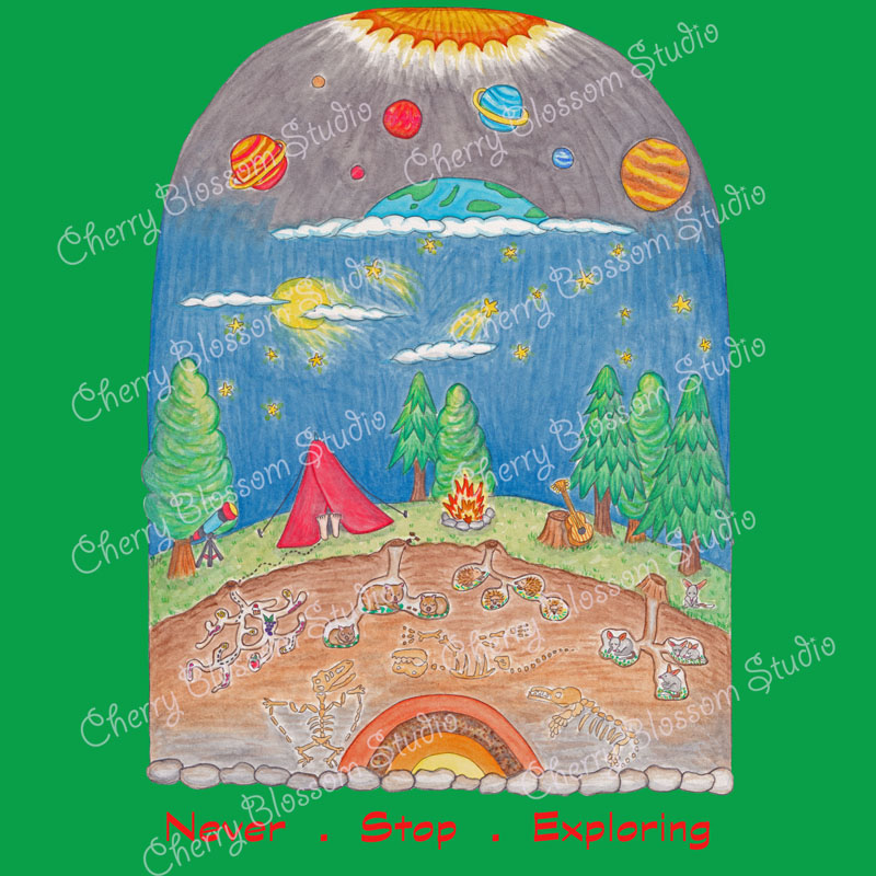 Green T shirt: Camping shirts "Never Stop Exploring" Childrens green T shirt. T shirt forest green, Boys Tshirts, Camping tee shirts