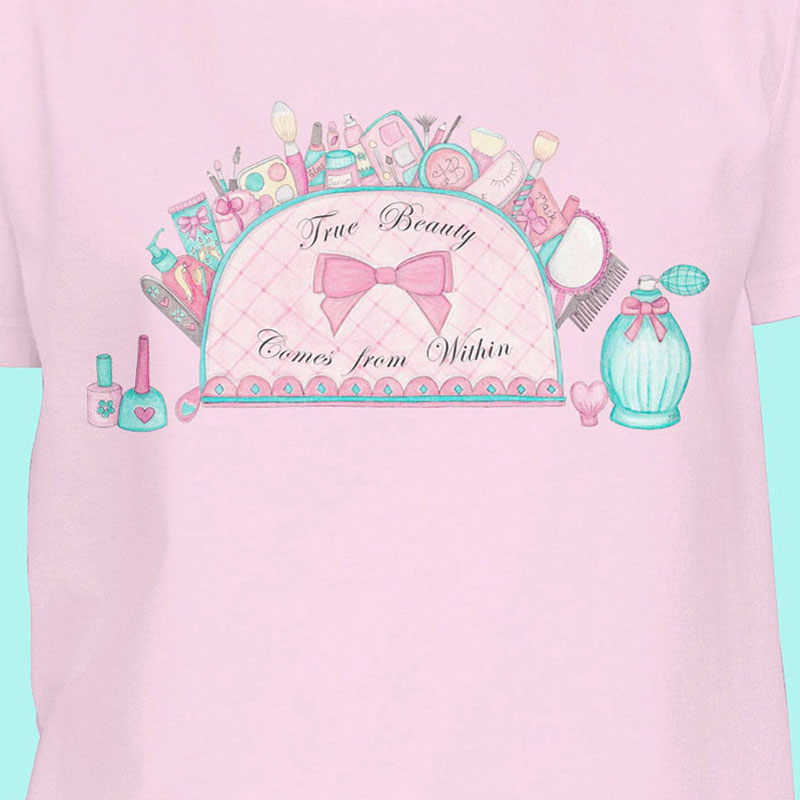Pink Tshirt: Womens graphic tees "True Beauty Comes From Within" Pink T shirts; Pink graphic tee, Cotton T shirts women, Teenage t shirts, teen girl gifts