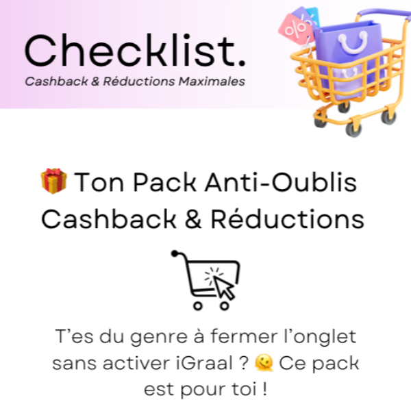 Pack de Checklists Cashback & Réductions | PDF imprimable à remplir | Économies faciles au quotidien