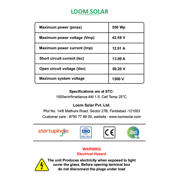 Loom Solar 10 kW On-Grid Solar System (3 Phase)