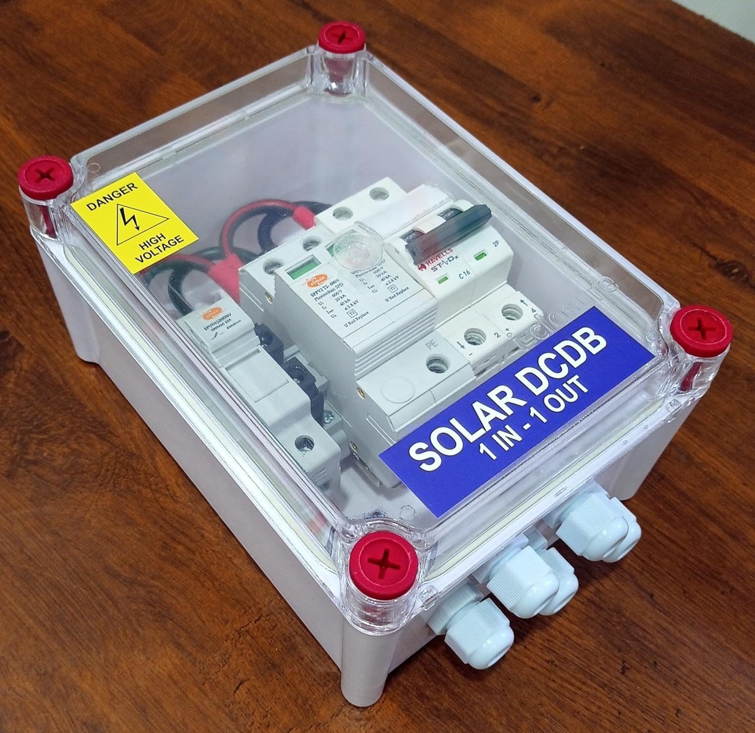 Sun sparkle Energy DCDB 1 in 1 Out with Pollycab MCB 500V and SPD 600V 1 kw to 3 kw